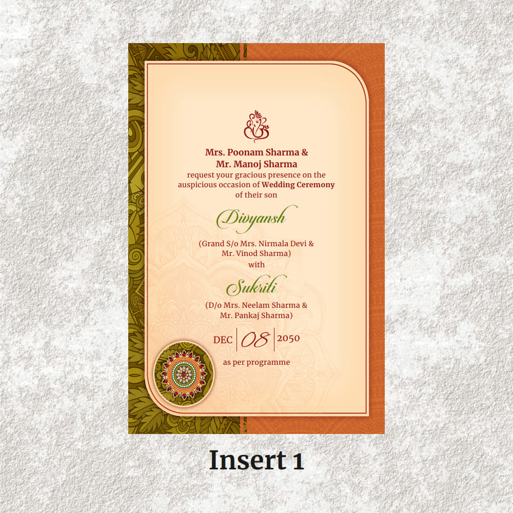 KL2077 Translucent Cover Luxury Wedding Card - Kalash Cards