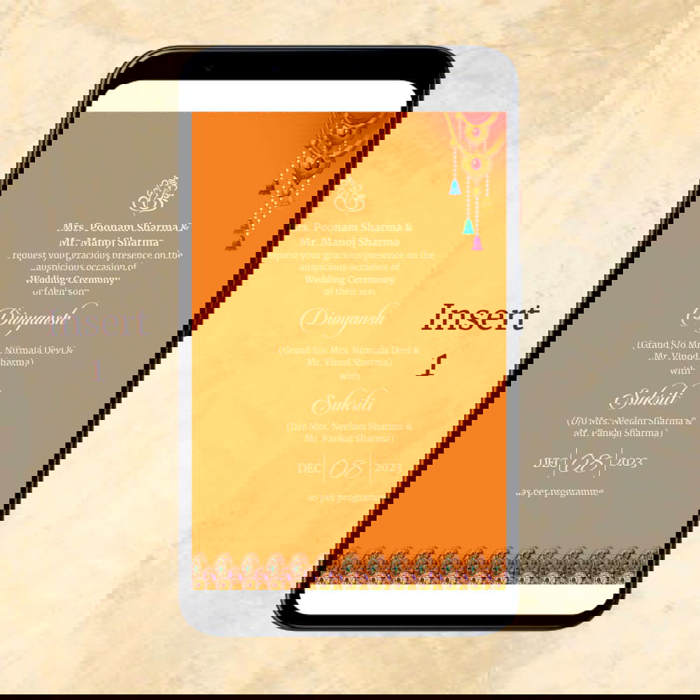 KL2078 Digital Wedding PDF Ecard - Kalash Cards