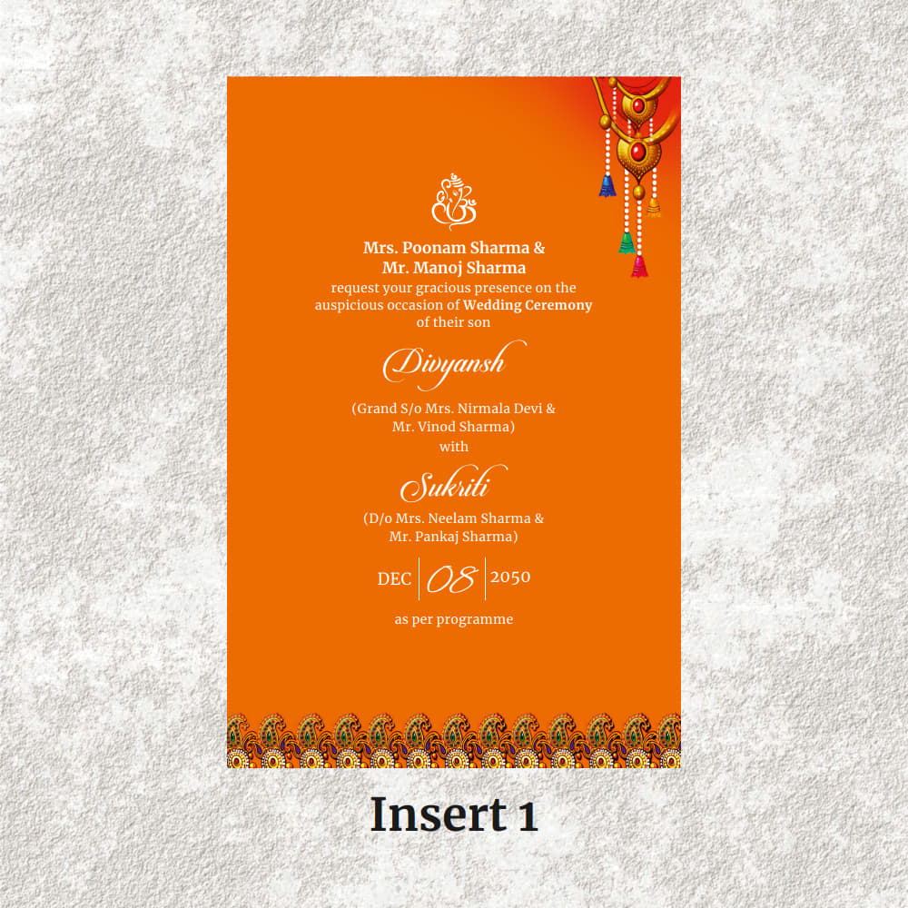 KL2078 Translucent Cover Luxury Wedding Card - Kalash Cards