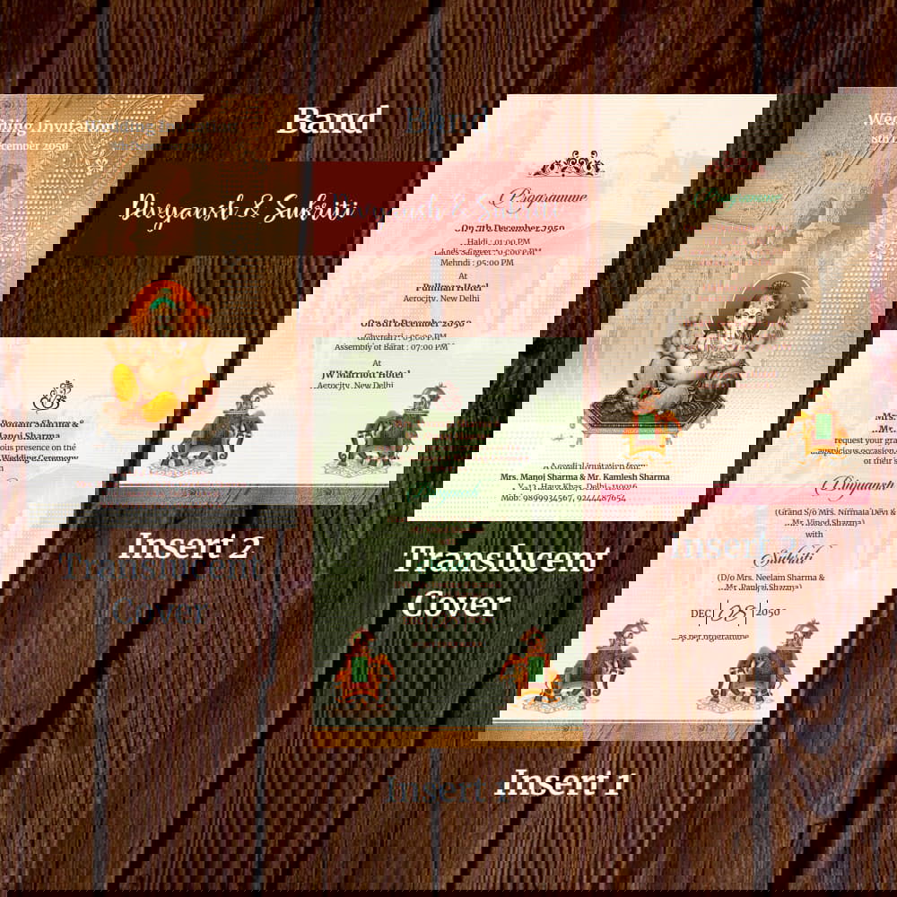 KL2081 Translucent Cover Luxury Wedding Card - Kalash Cards