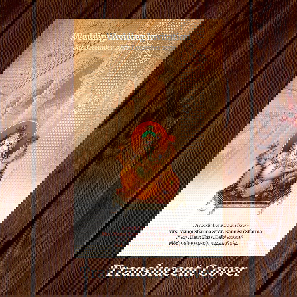 KL2081 Translucent Cover Luxury Wedding Card - Kalash Cards