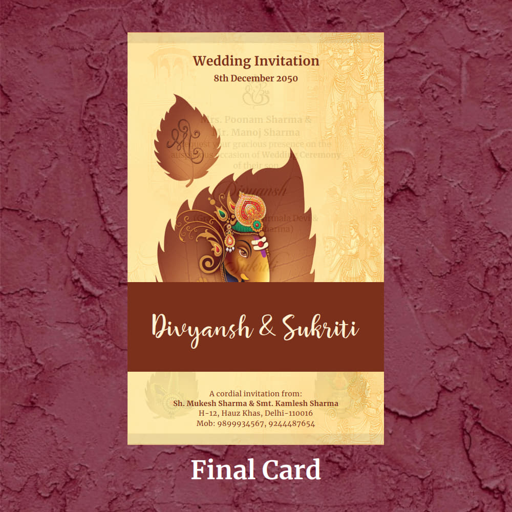 KL2083 Translucent Cover Luxury Wedding Card - Kalash Cards