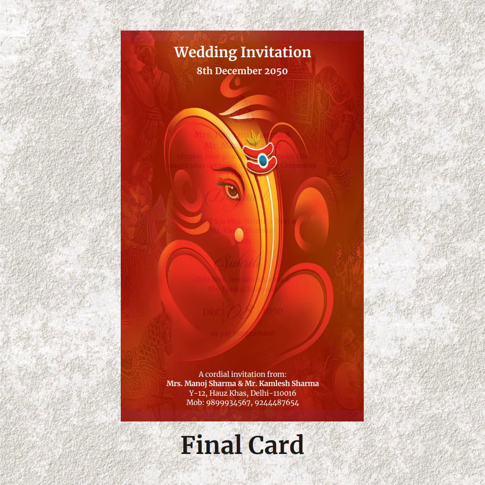 KL2084 Translucent Cover Luxury Wedding Card - Kalash Cards