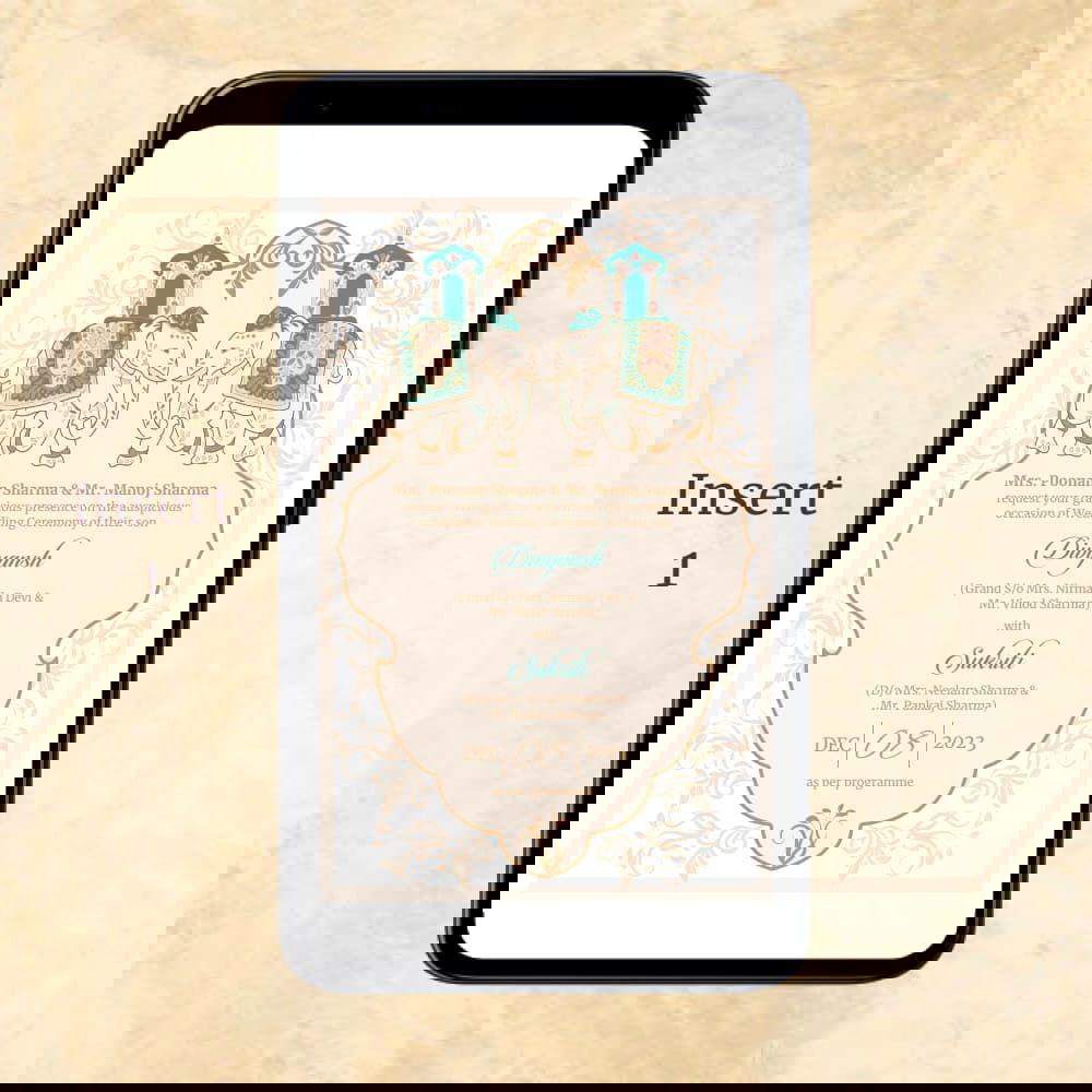 KL2092 Digital Wedding PDF Ecard - Kalash Cards