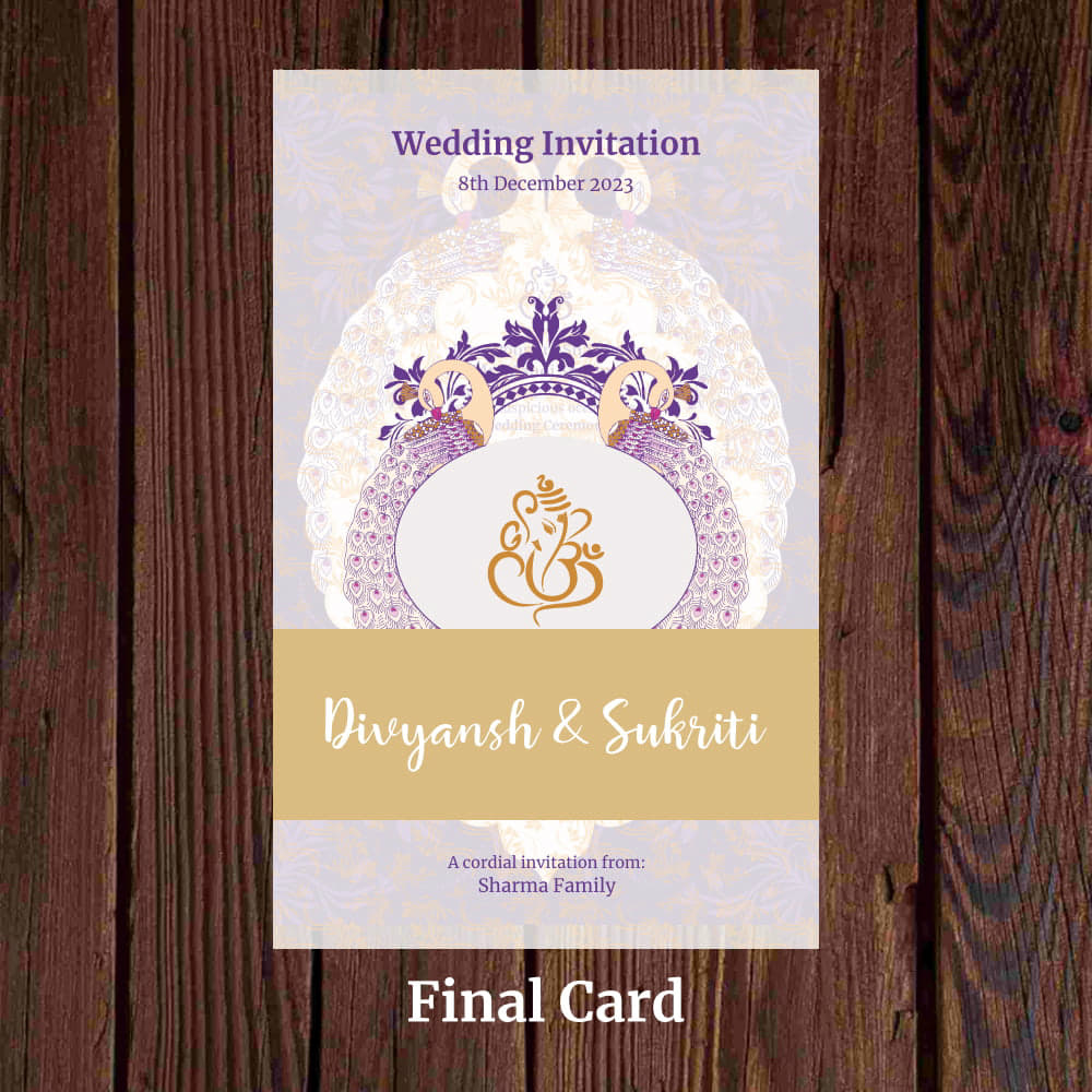 KL2093 Translucent Cover Luxury Wedding Card - Kalash Cards