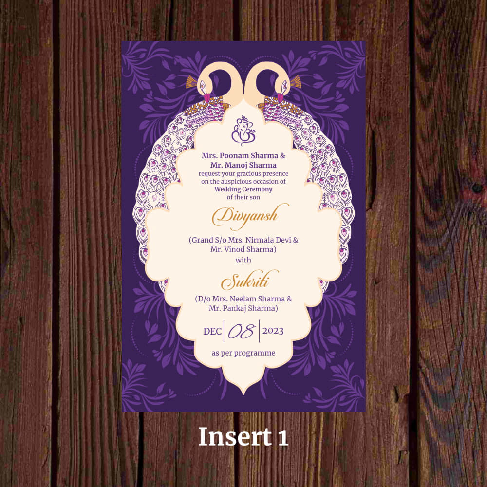 KL2093 Translucent Cover Luxury Wedding Card - Kalash Cards