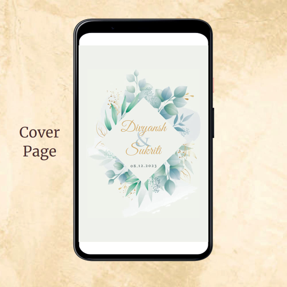 KL2095 Digital Wedding PDF Ecard - Kalash Cards