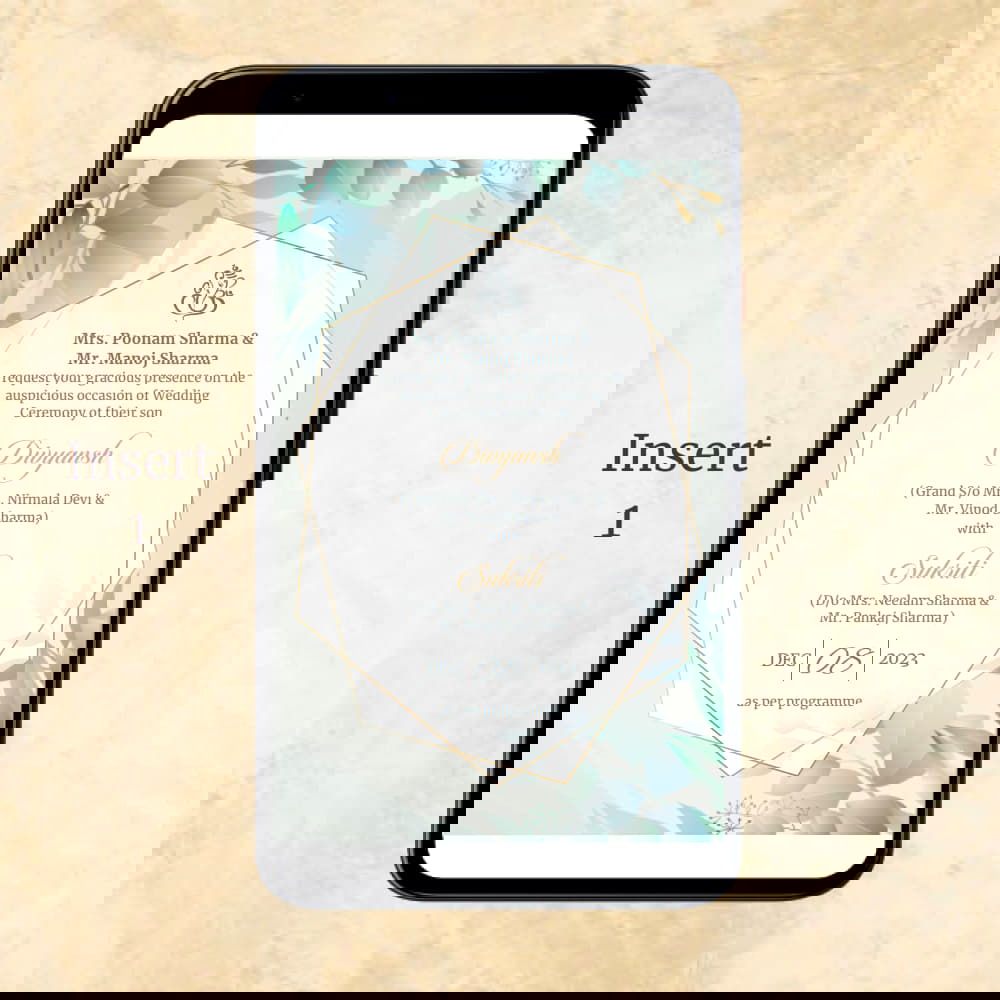 KL2095 Digital Wedding PDF Ecard - Kalash Cards