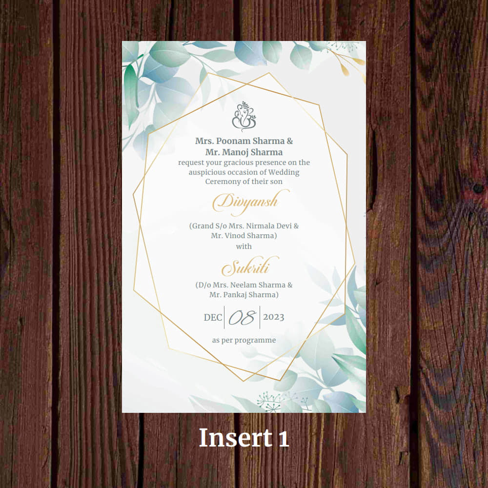 KL2095 Translucent Cover Luxury Wedding Card - Kalash Cards