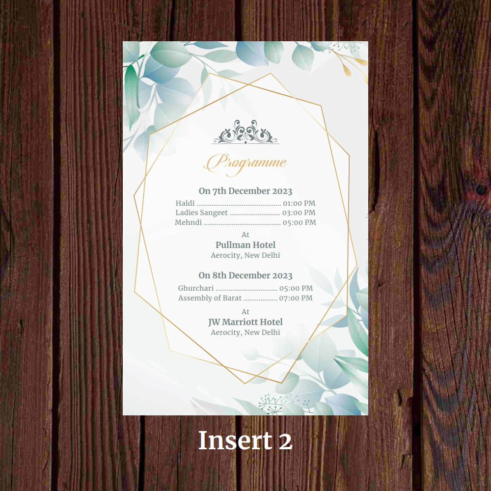 KL2095 Translucent Cover Luxury Wedding Card - Kalash Cards