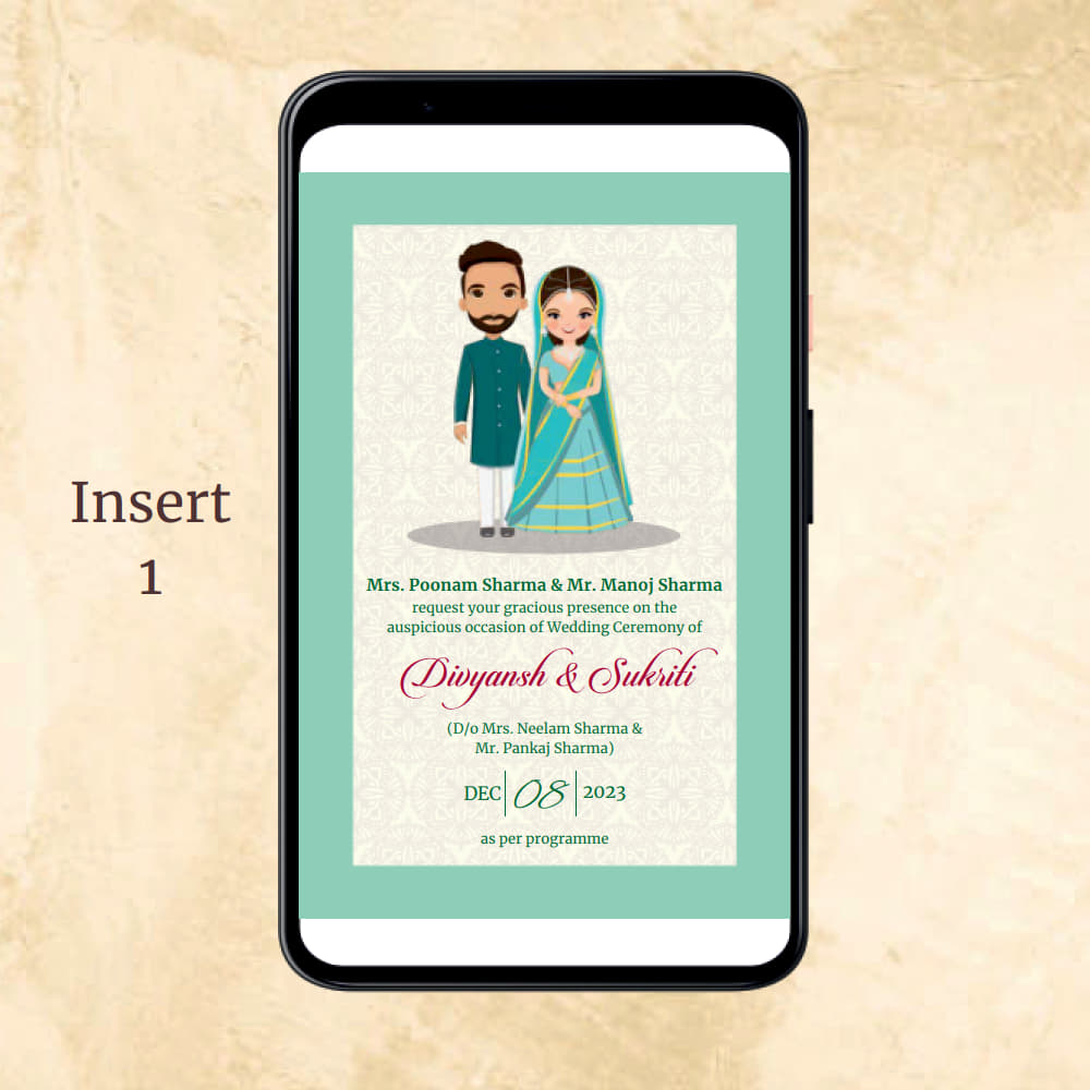 KL2096 Digital Wedding PDF Ecard - Kalash Cards