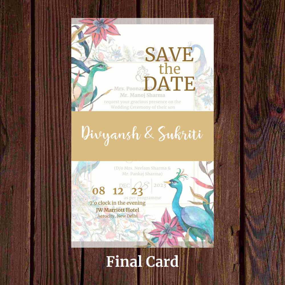 KL2097 Translucent Cover Luxury Wedding Card - Kalash Cards