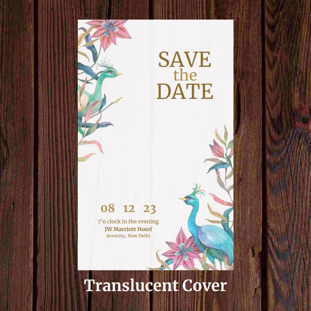 KL2097 Translucent Cover Luxury Wedding Card - Kalash Cards