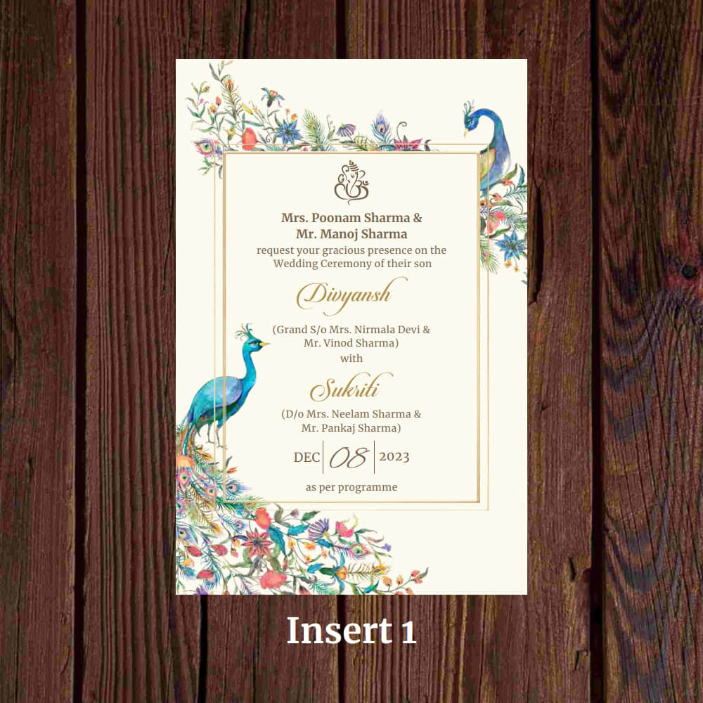 KL2097 Translucent Cover Luxury Wedding Card - Kalash Cards