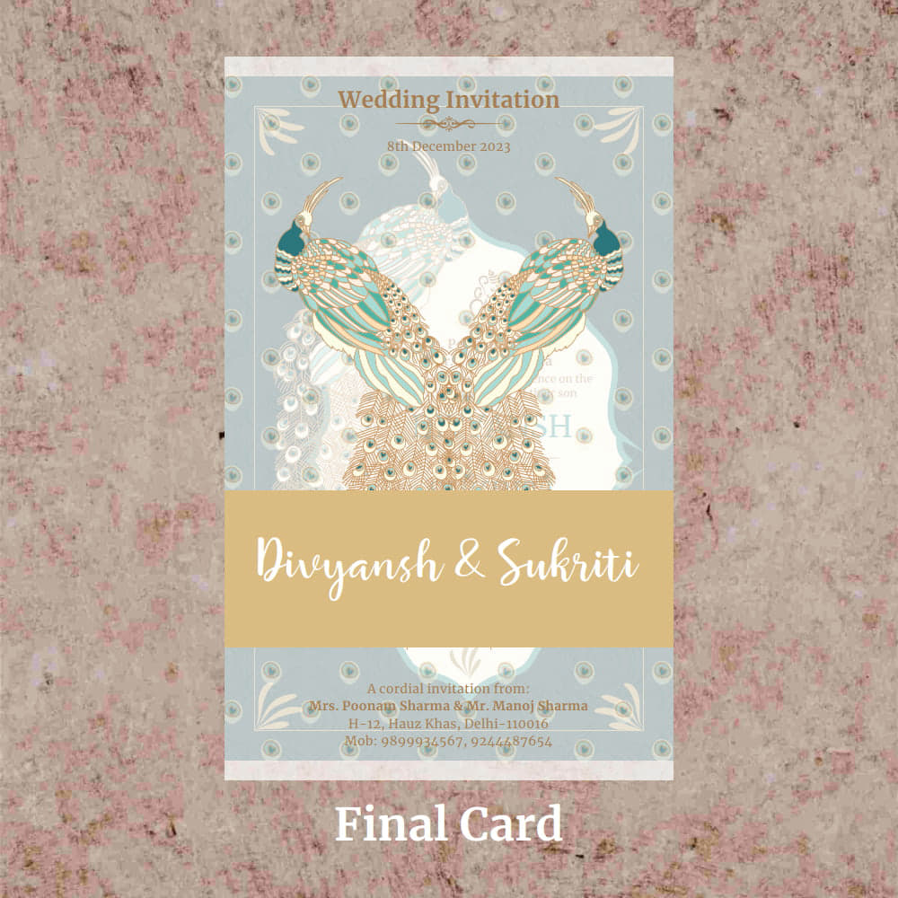 KL2098 Translucent Cover Luxury Wedding Card - Kalash Cards