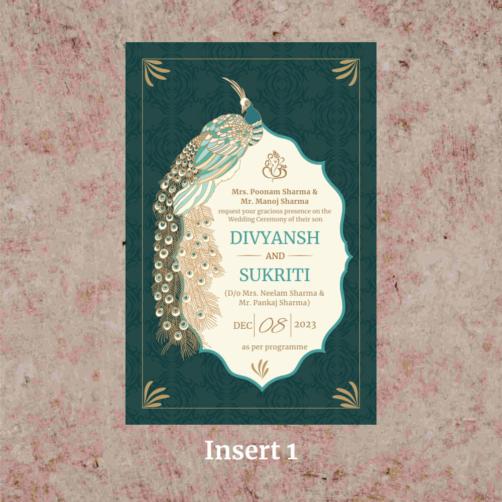 KL2098 Translucent Cover Luxury Wedding Card - Kalash Cards