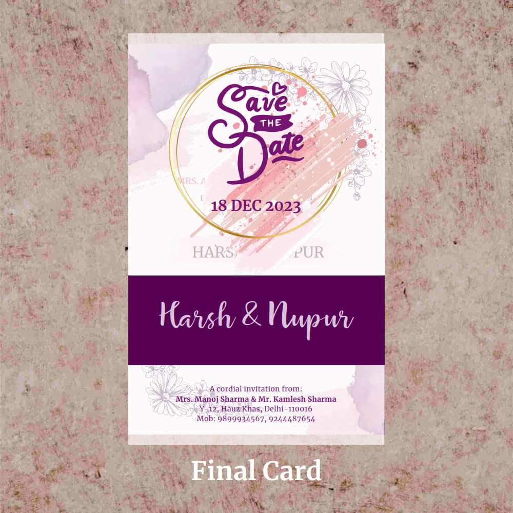 KL2099 Translucent Cover Luxury Wedding Card - Kalash Cards