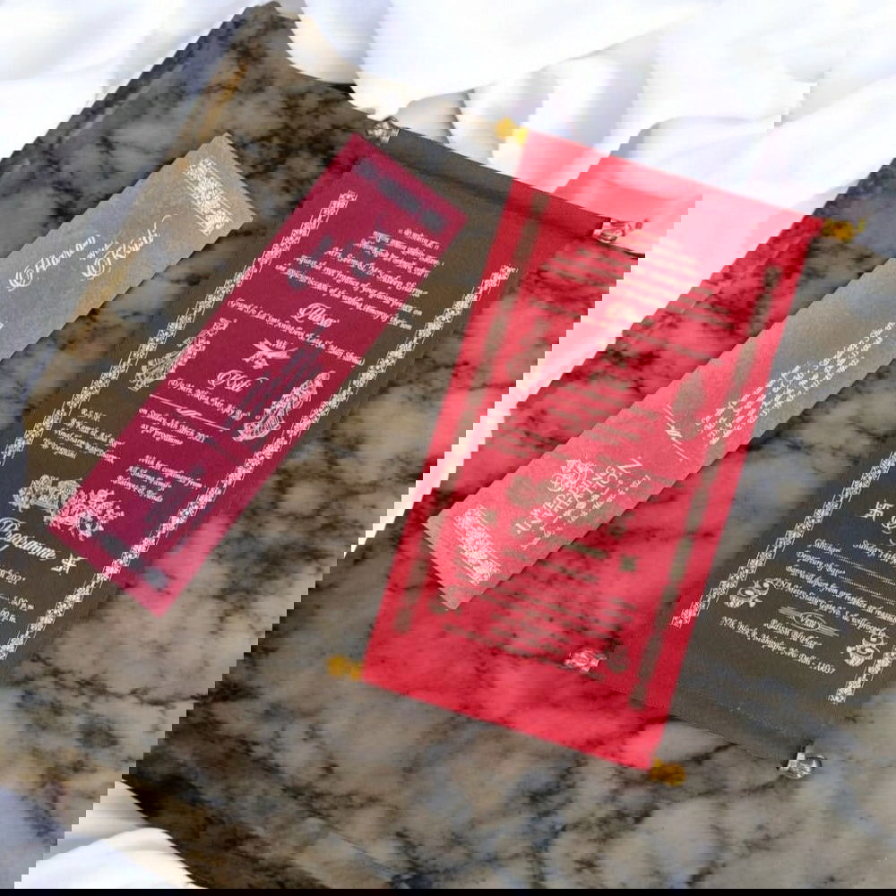 KL20 Velvet Fabric Scroll Wedding Card with Box - Kalash Cards