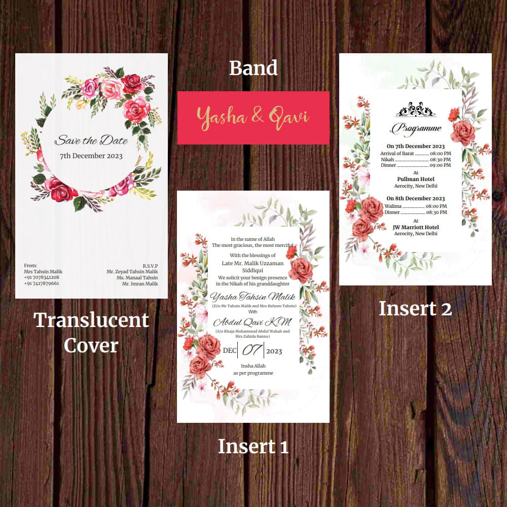 KL2101 Translucent Cover Luxury Wedding Card - Kalash Cards