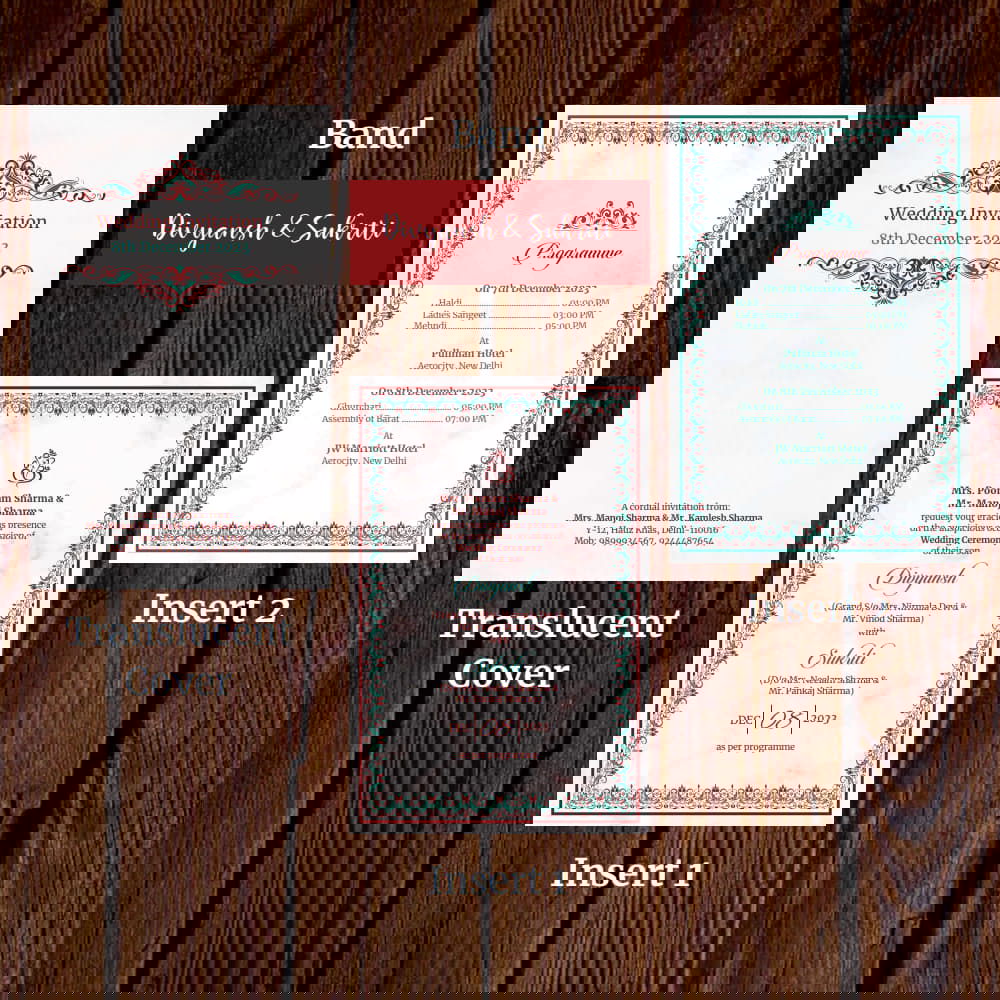 KL2102 Translucent Cover Luxury Wedding Card - Kalash Cards