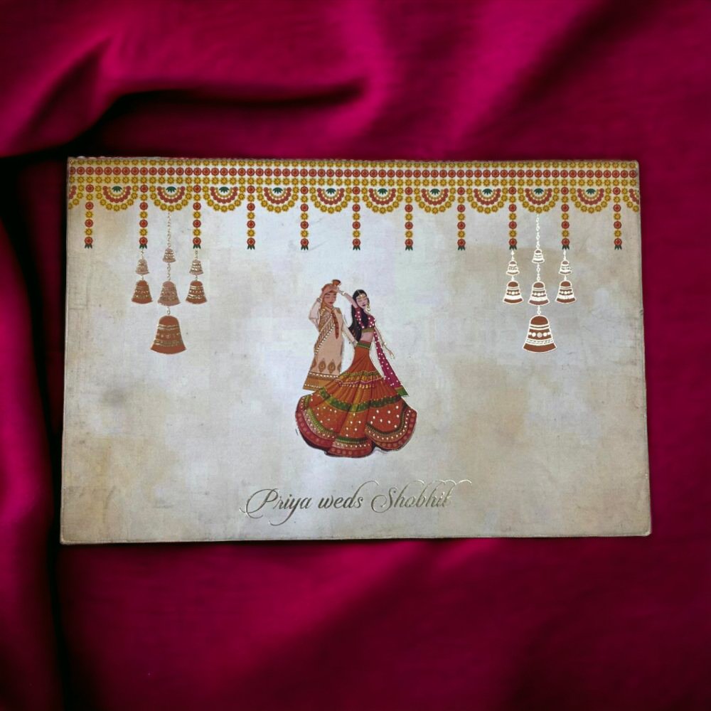 KL2105 MDF Box Type Wedding Card with 2 Thick Inserts - Kalash Cards
