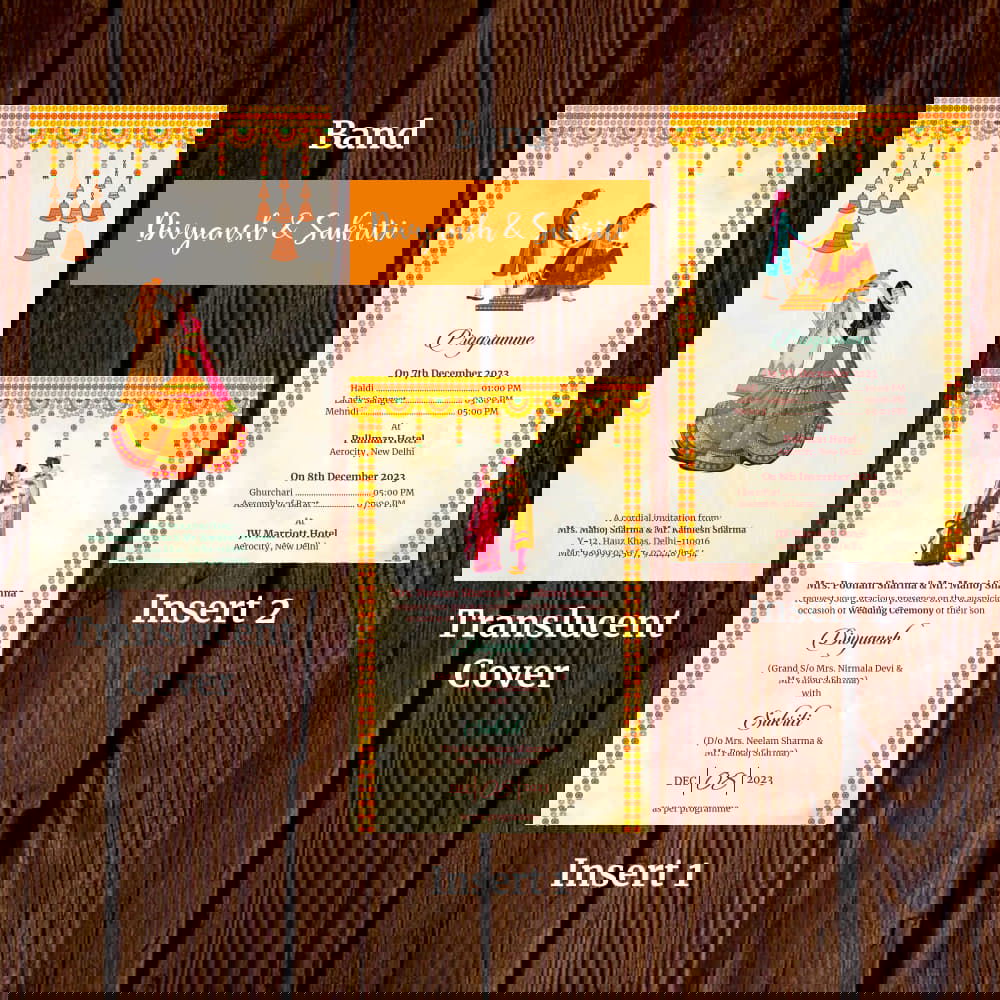 KL2105 Translucent Cover Luxury Wedding Card - Kalash Cards