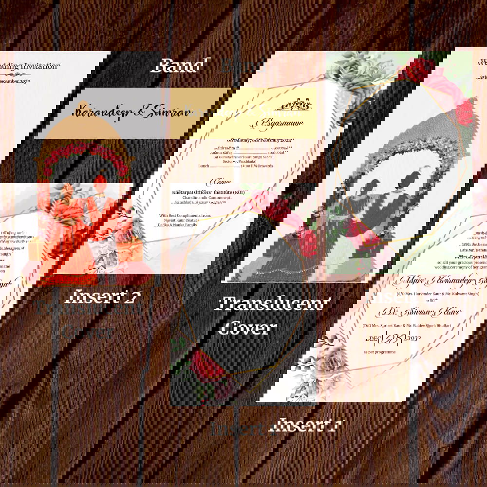 KL2106-2 Translucent Cover Luxury Wedding Card - Kalash Cards