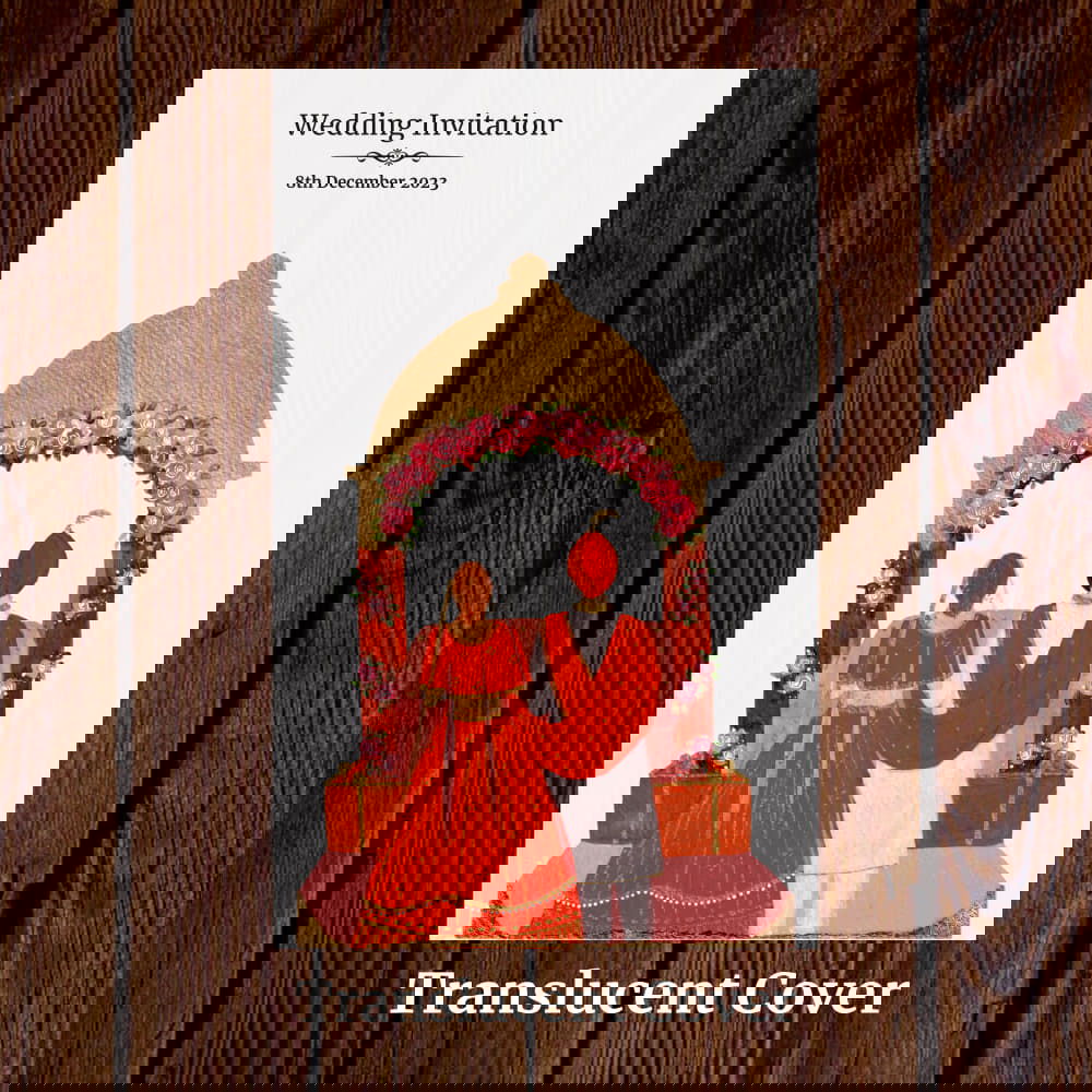 KL2106-2 Translucent Cover Luxury Wedding Card - Kalash Cards