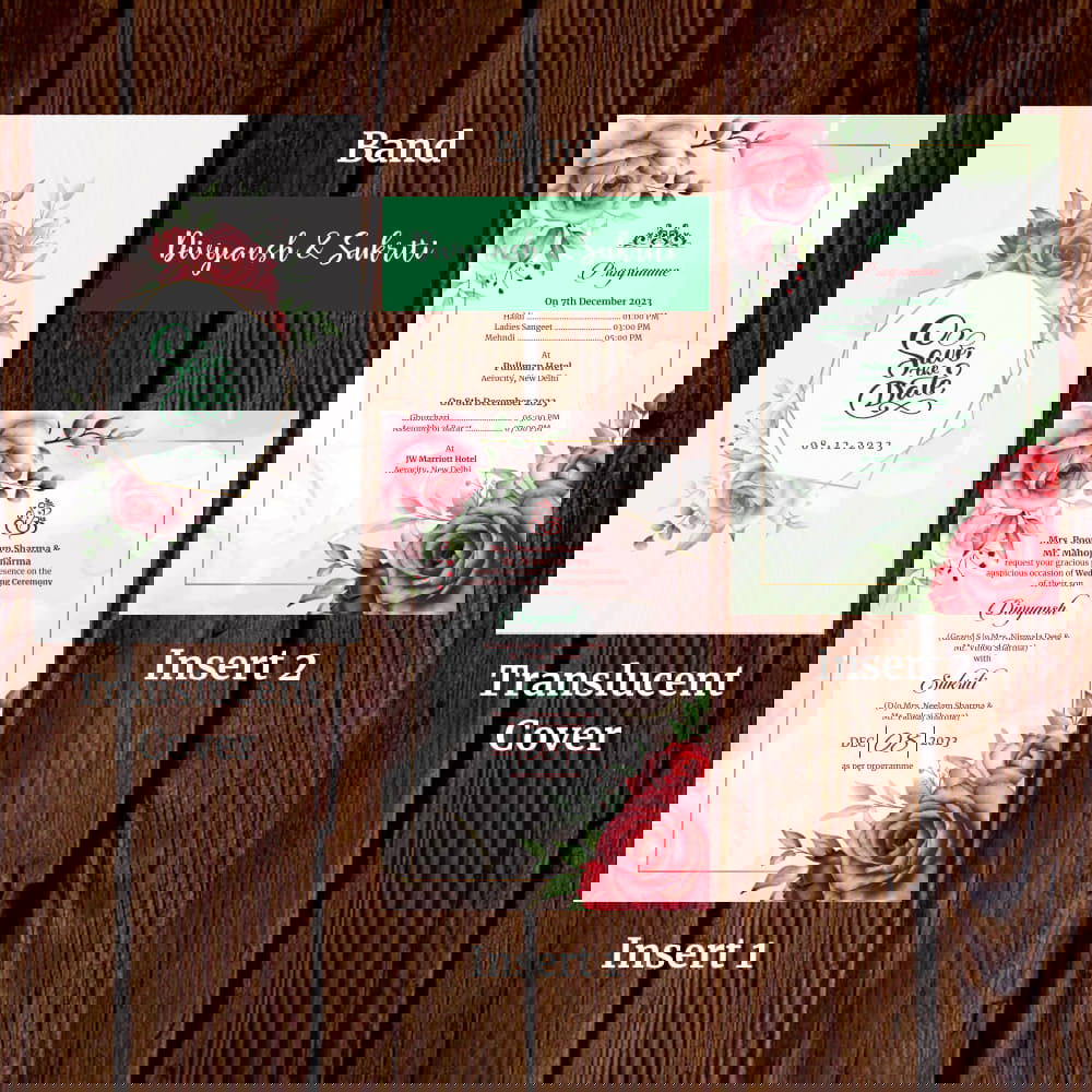 KL2106 Translucent Cover Luxury Wedding Card - Kalash Cards