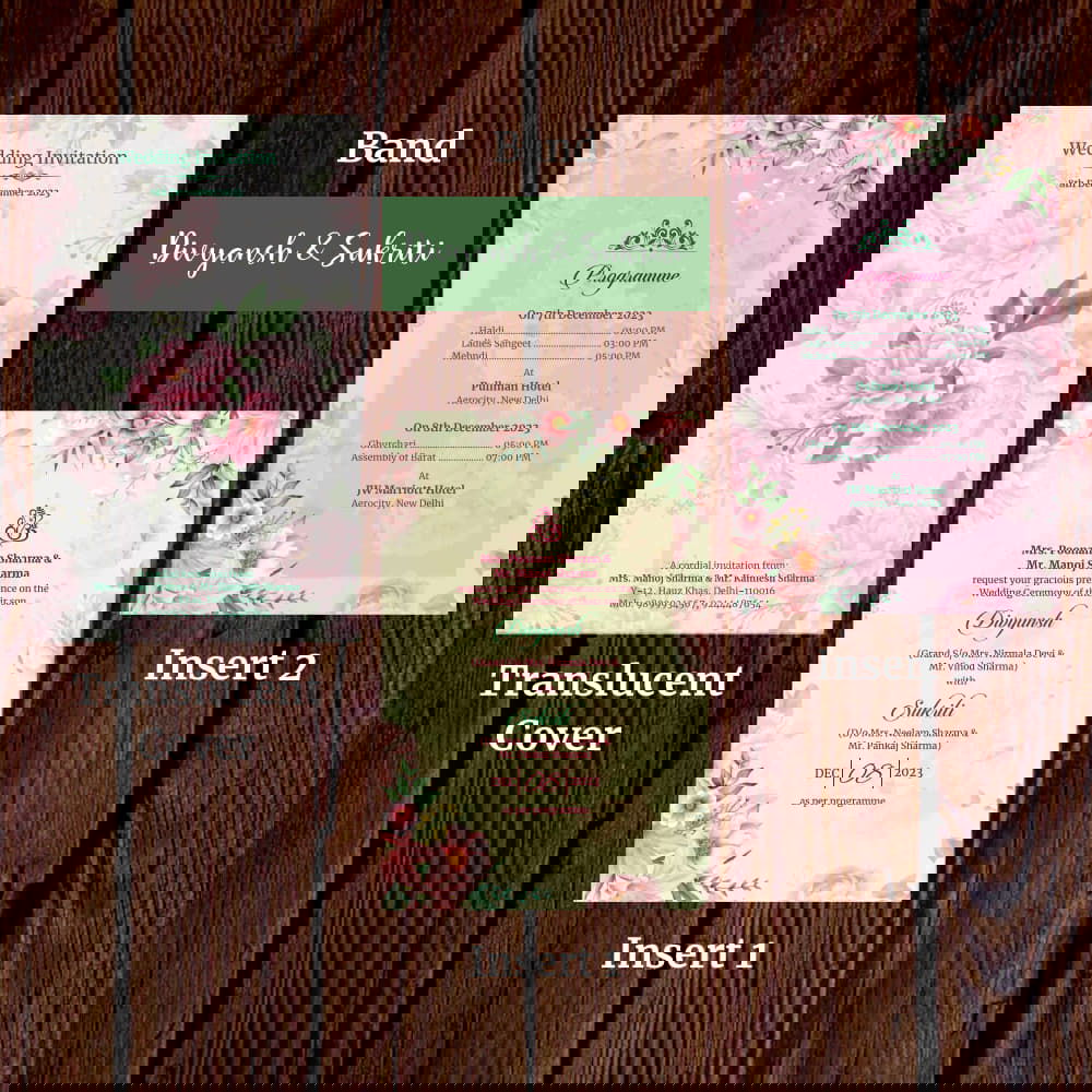 KL2107 Translucent Cover Luxury Wedding Card - Kalash Cards