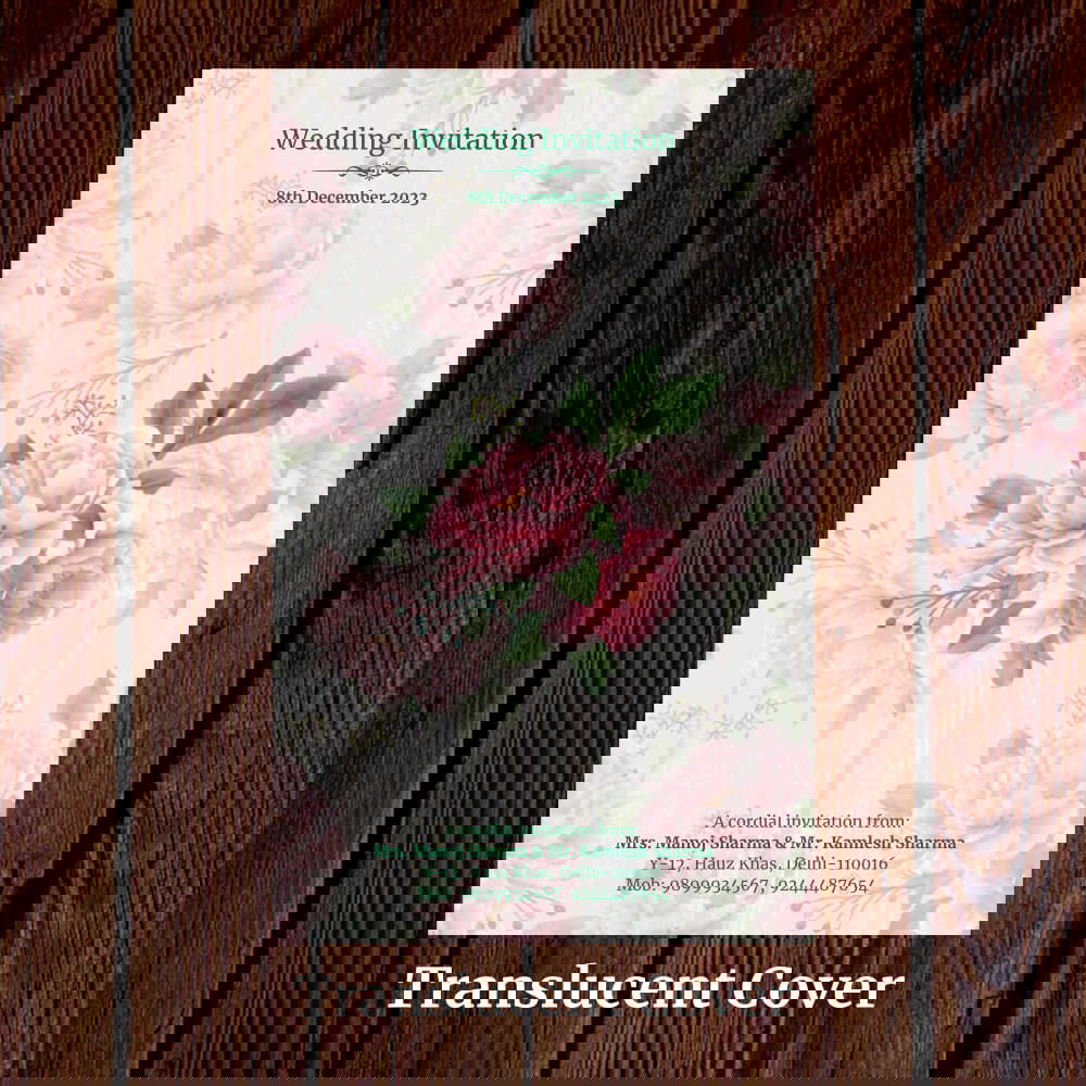 KL2107 Translucent Cover Luxury Wedding Card - Kalash Cards