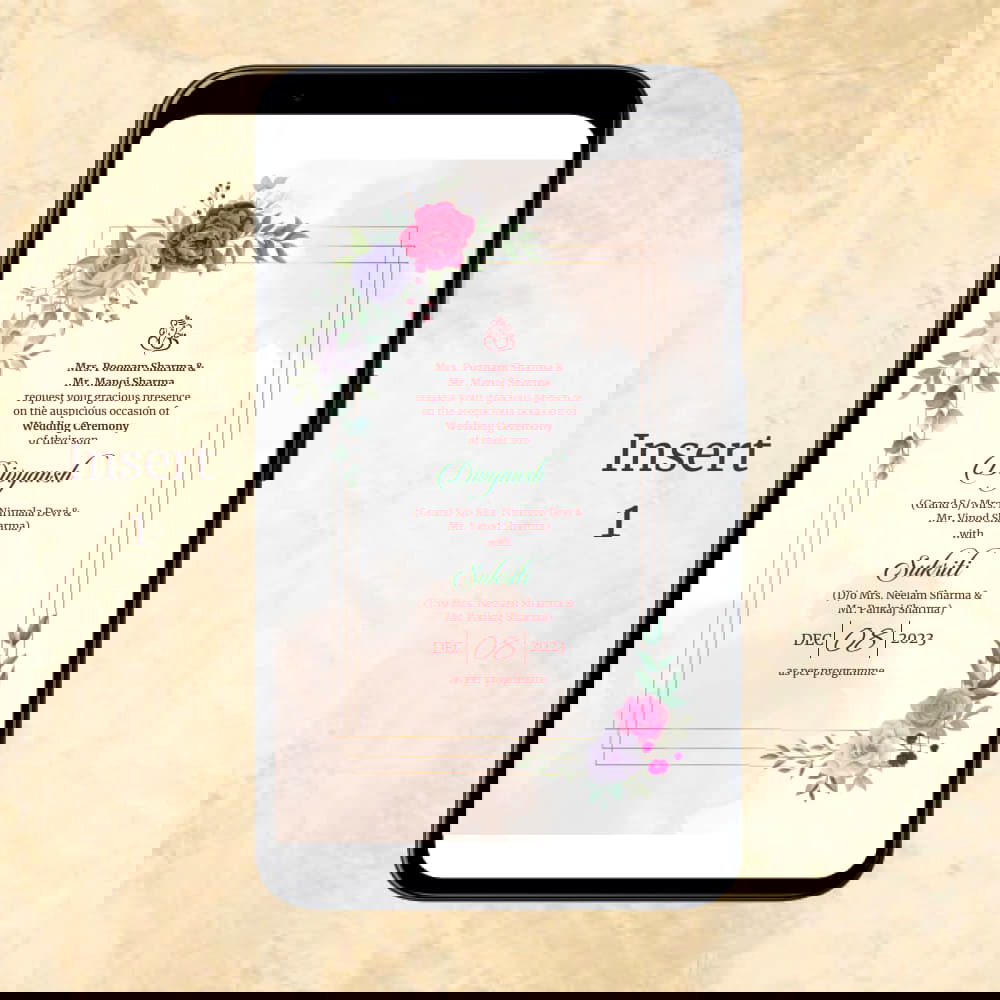 KL2114 Digital Wedding PDF Ecard - Kalash Cards