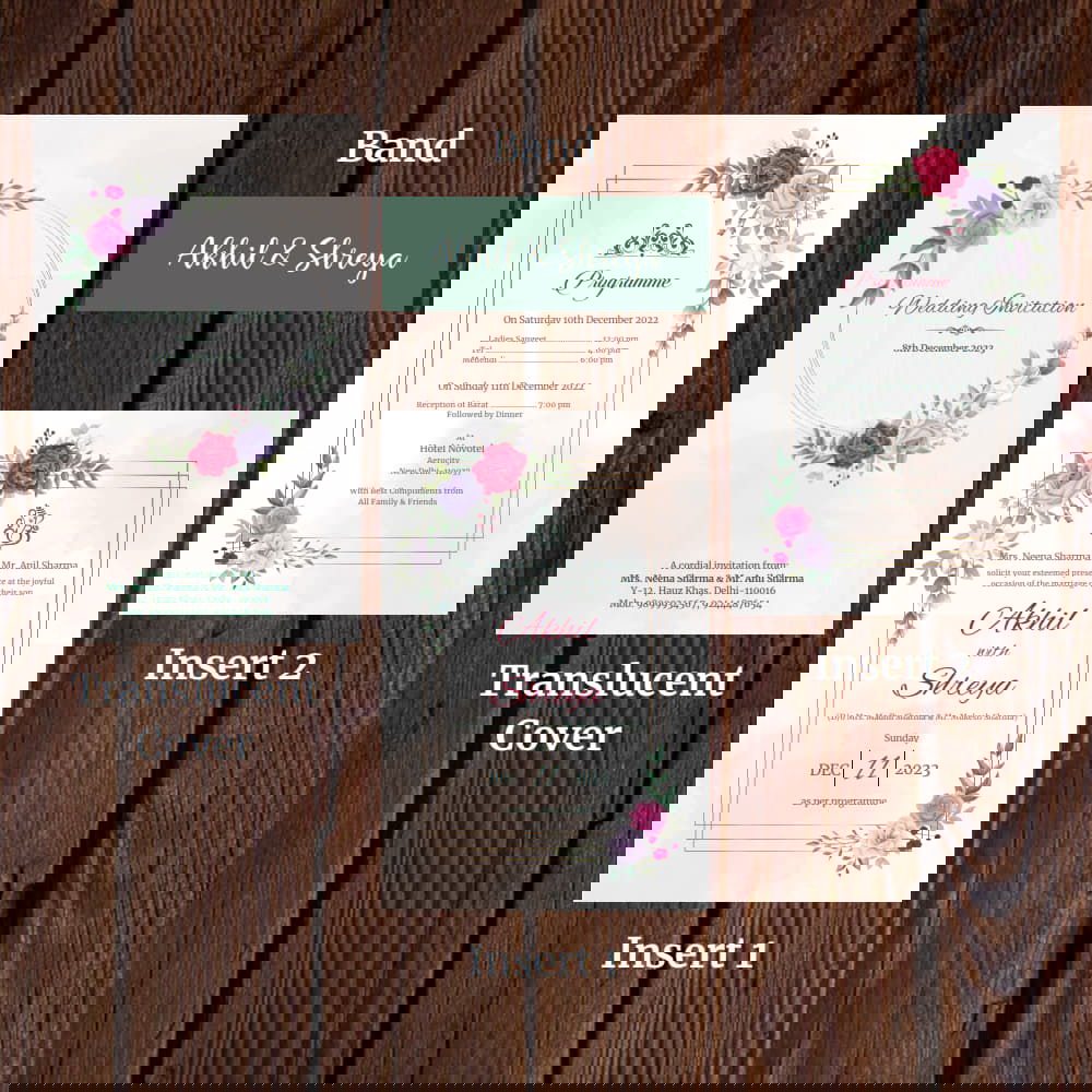 KL2114 Translucent Cover Luxury Wedding Card - Kalash Cards