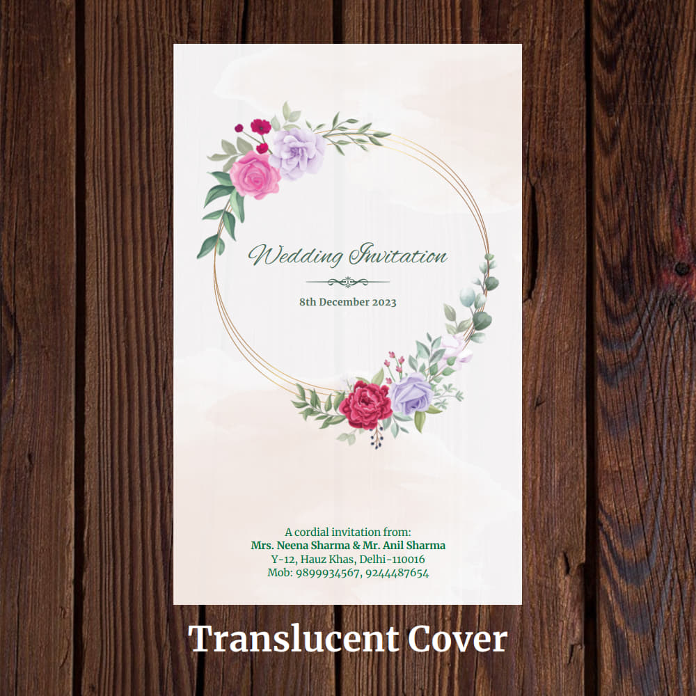 KL2114 Translucent Cover Luxury Wedding Card - Kalash Cards