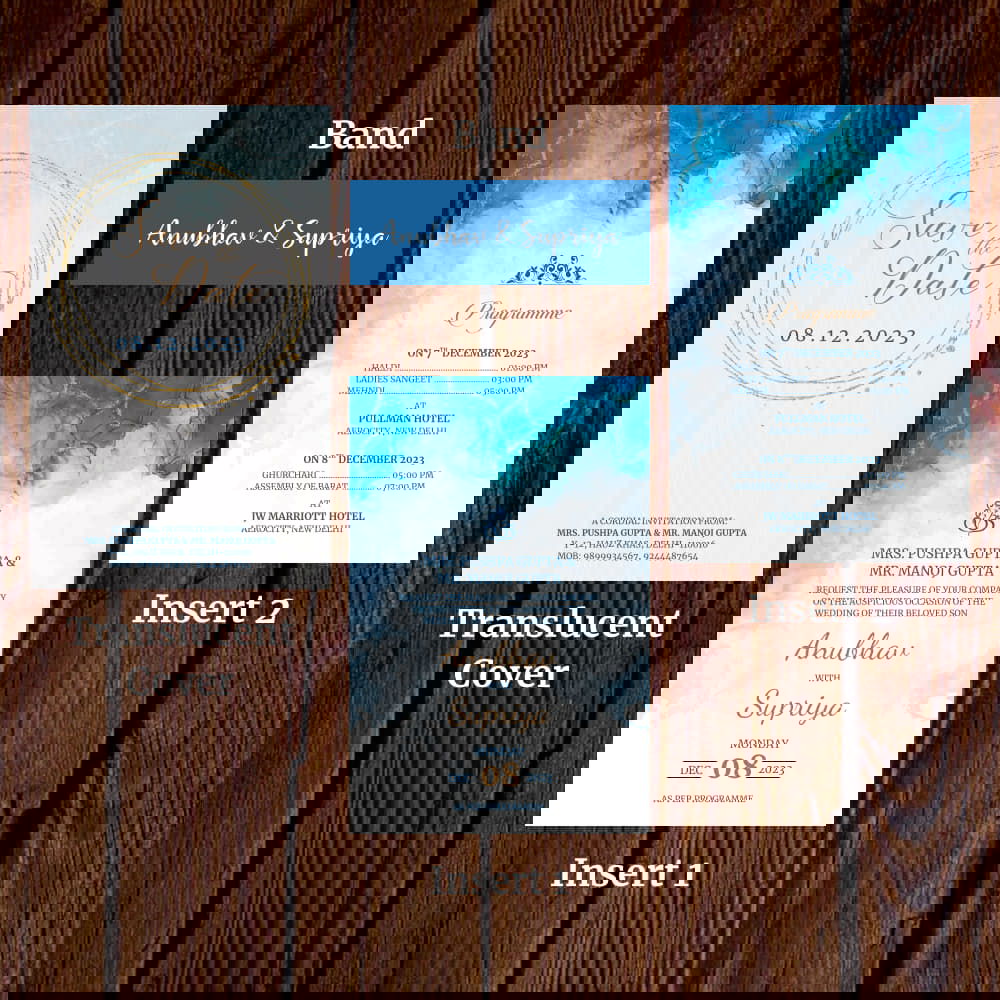 KL2115 Translucent Cover Luxury Wedding Card - Kalash Cards