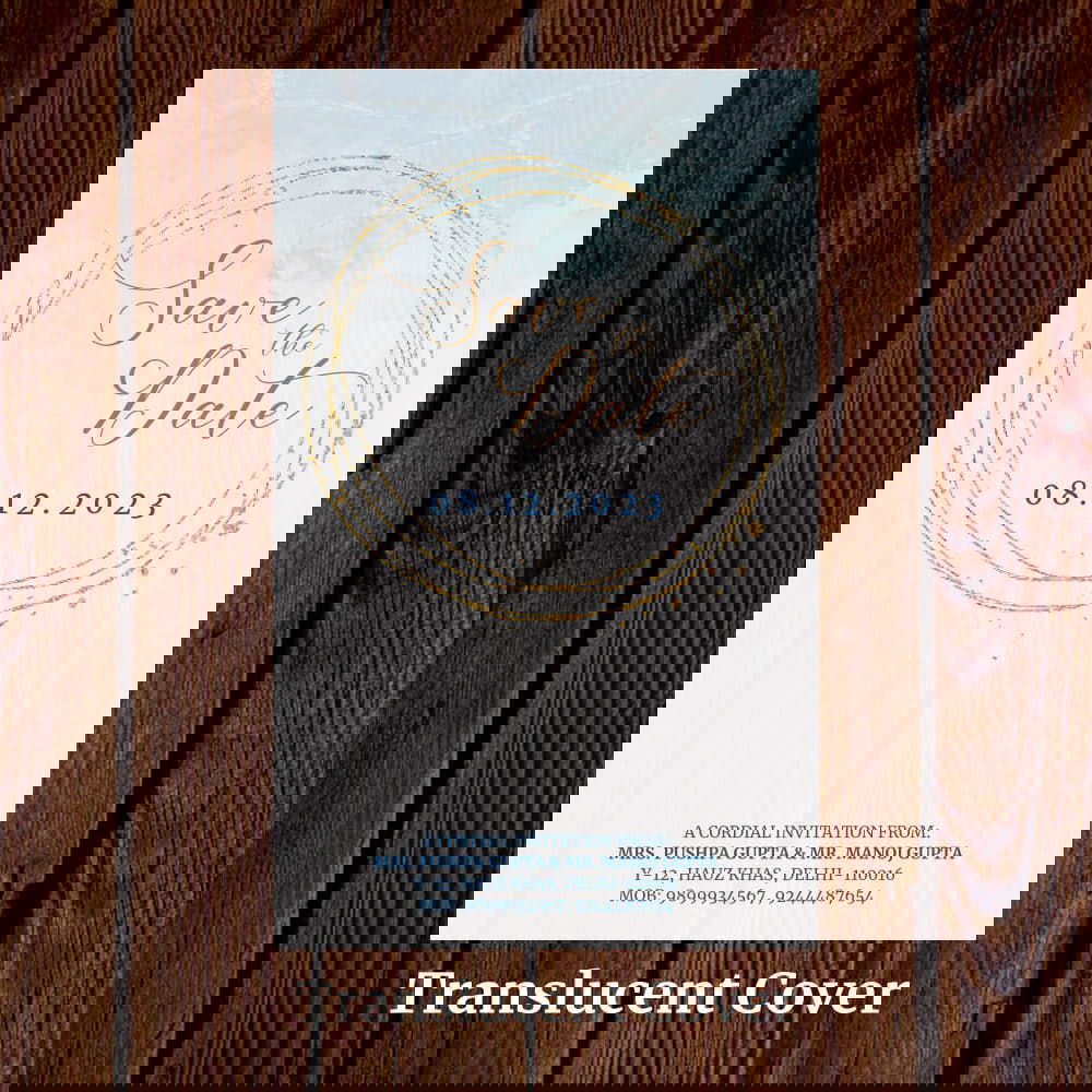 KL2115 Translucent Cover Luxury Wedding Card - Kalash Cards