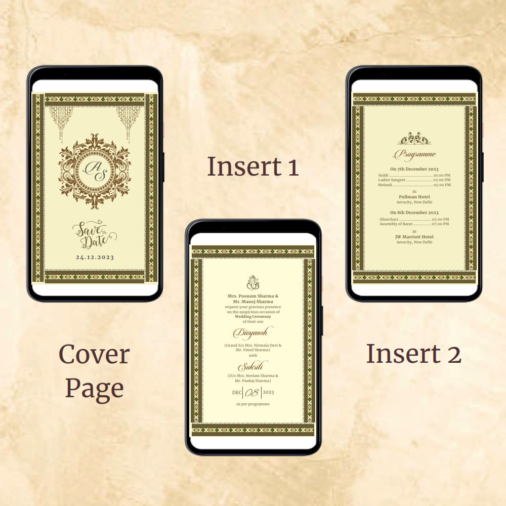 KL2118 Digital Wedding PDF Ecard - Kalash Cards