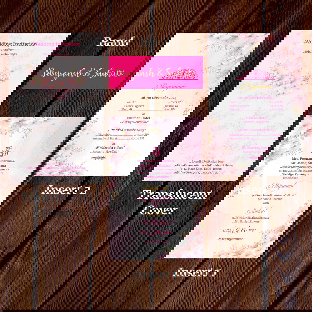 KL2120 Translucent Cover Luxury Wedding Card - Kalash Cards