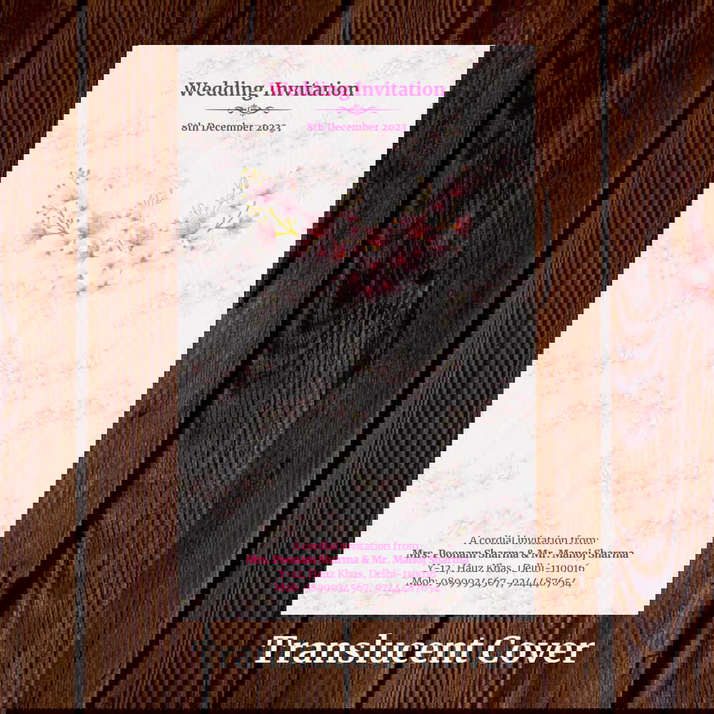 KL2120 Translucent Cover Luxury Wedding Card - Kalash Cards