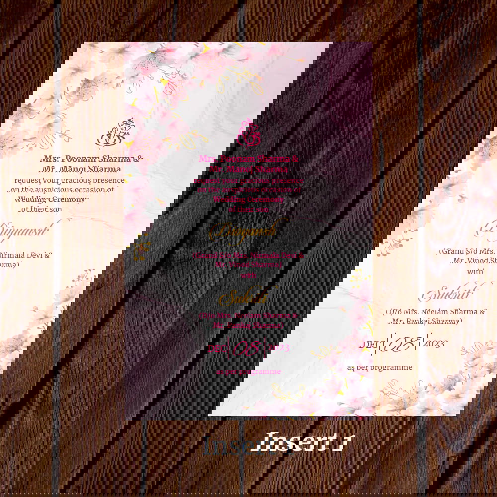 KL2120 Translucent Cover Luxury Wedding Card - Kalash Cards