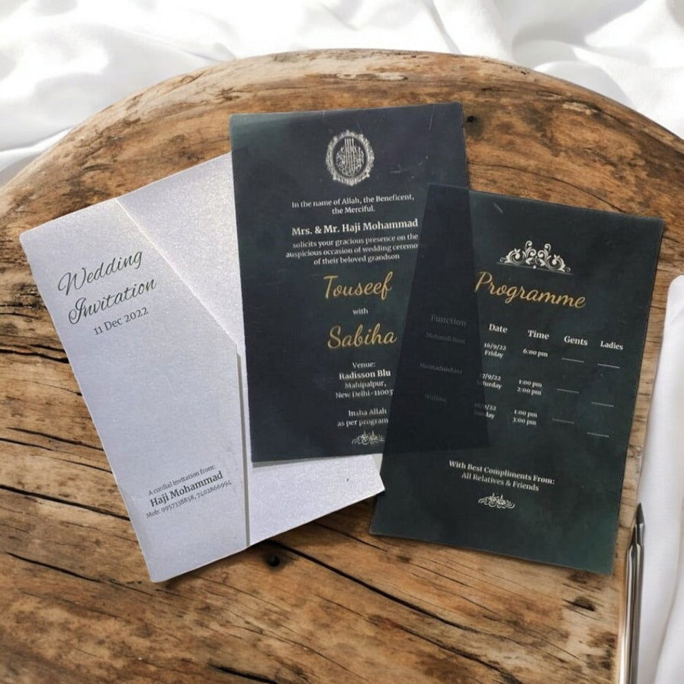 KL2121-T Transparent PVC Wedding Card - Kalash Cards