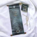KL2121 Paper Scroll Wedding Card with Tag - Kalash Cards