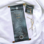 KL2121 Paper Scroll Wedding Card with Tag - Kalash Cards