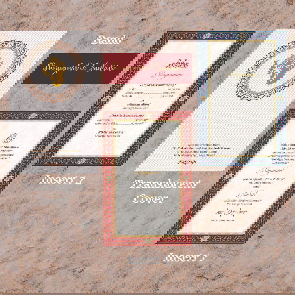 KL2123 Translucent Cover Luxury Wedding Card - Kalash Cards