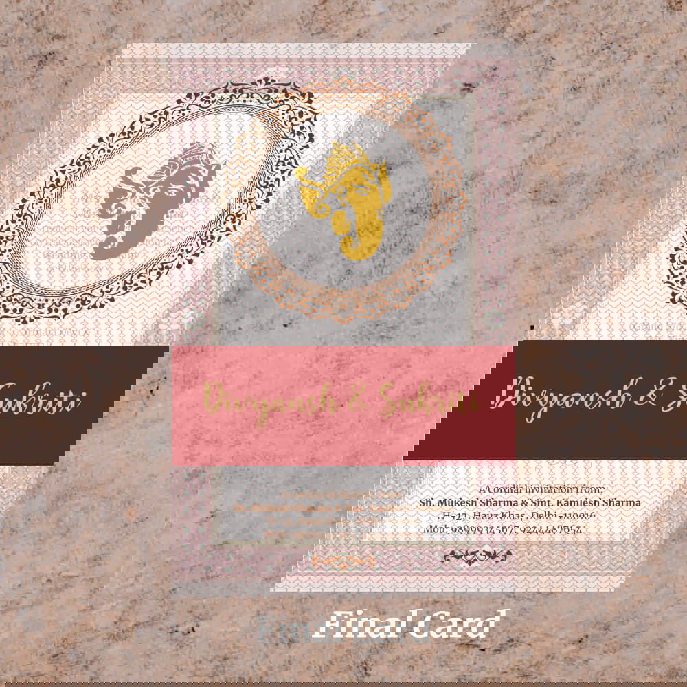 KL2123 Translucent Cover Luxury Wedding Card - Kalash Cards