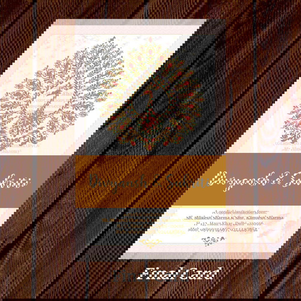 KL2124 Translucent Cover Luxury Wedding Card - Kalash Cards
