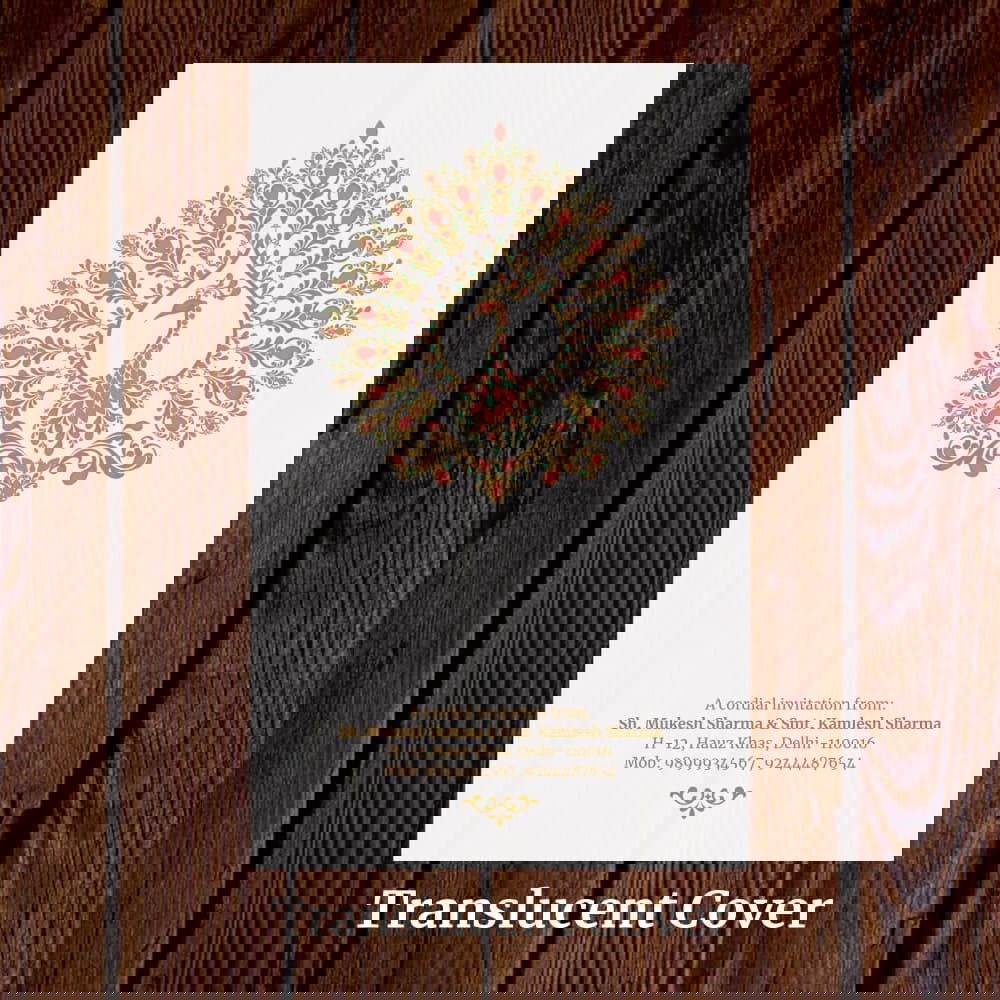 KL2124 Translucent Cover Luxury Wedding Card - Kalash Cards