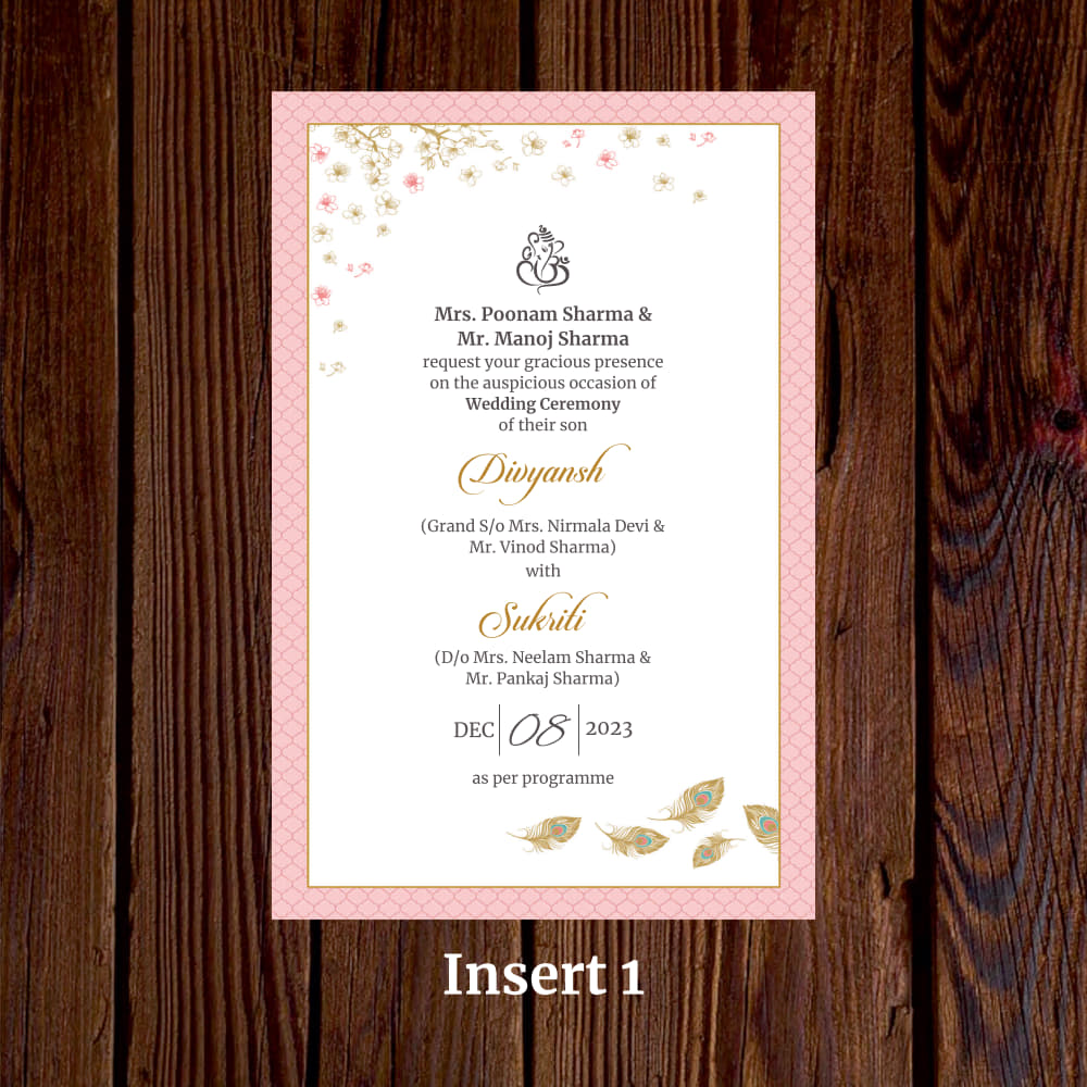 KL2124 Translucent Cover Luxury Wedding Card - Kalash Cards