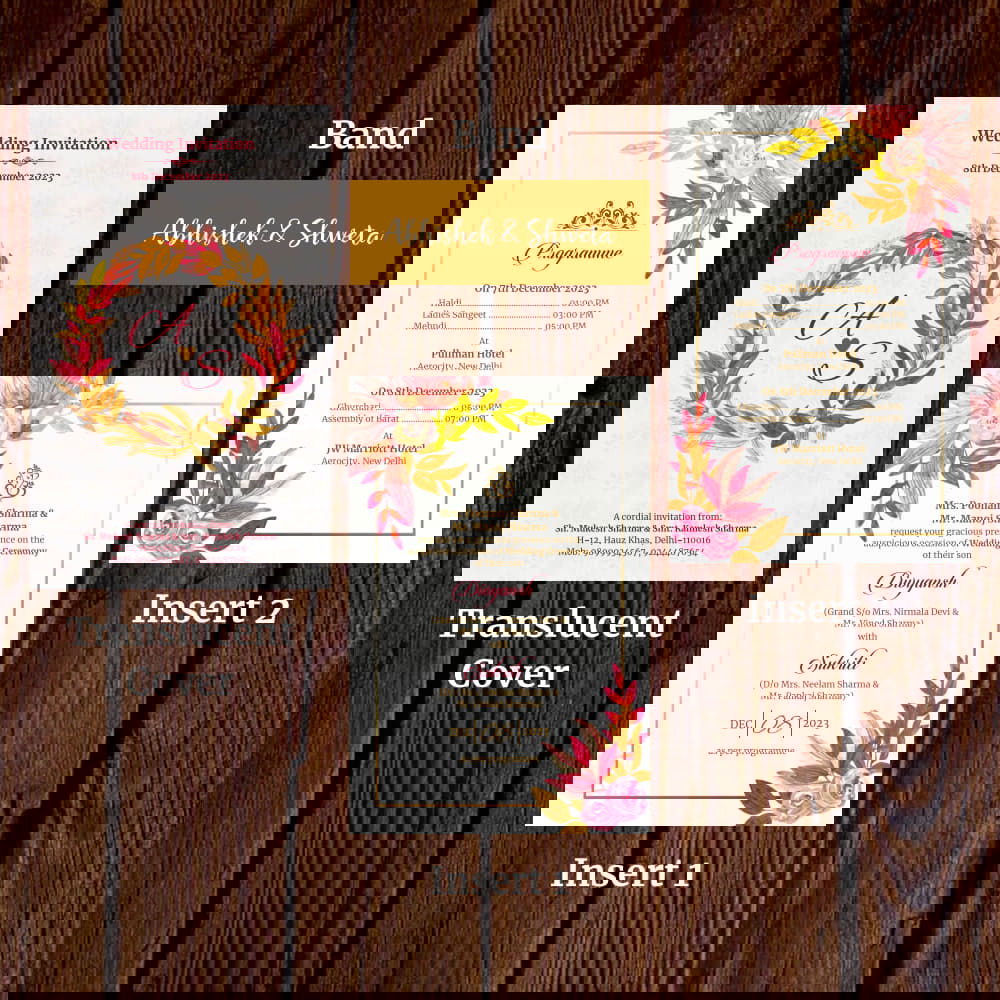 KL2125 Translucent Cover Luxury Wedding Card - Kalash Cards