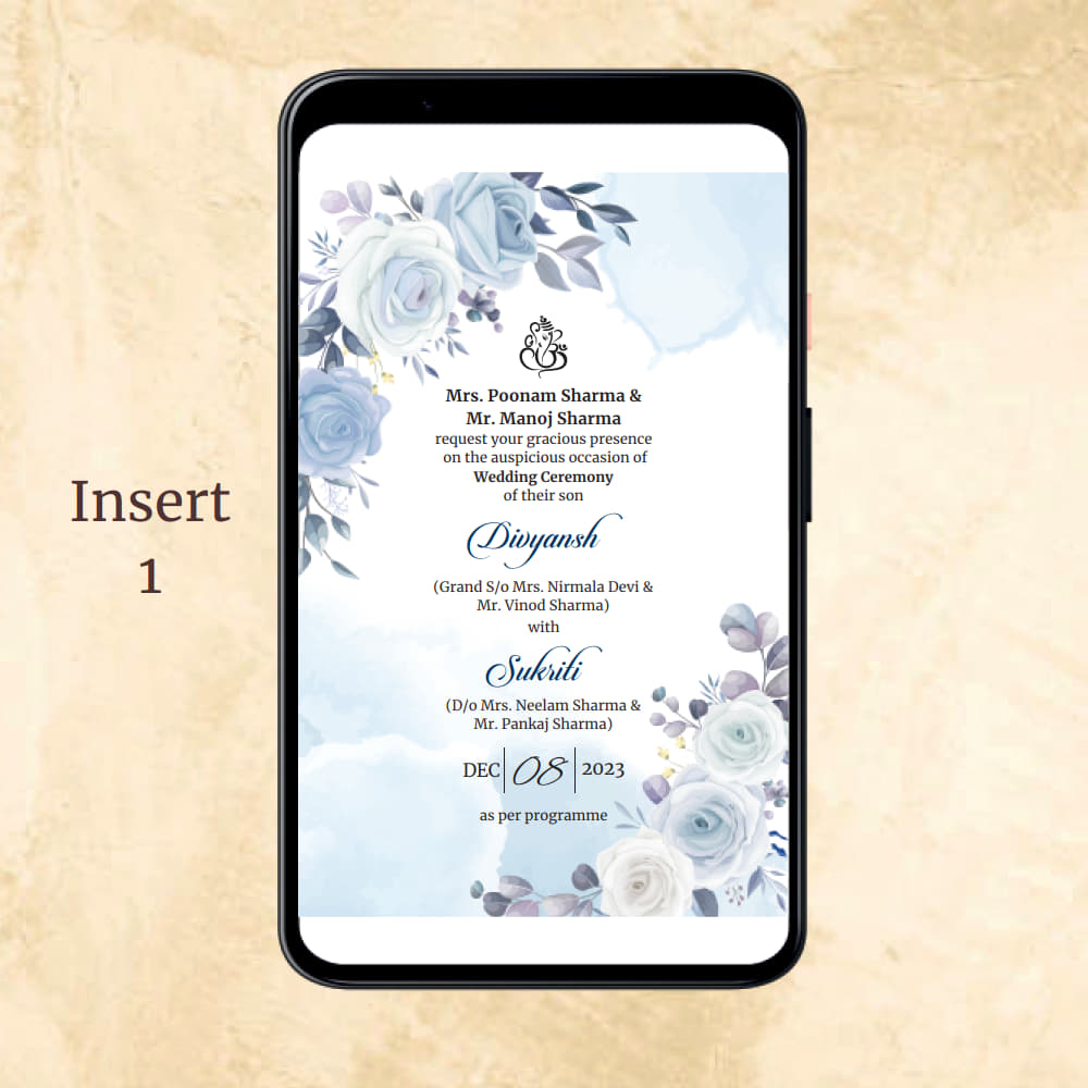 KL2126 Digital Wedding PDF Ecard - Kalash Cards